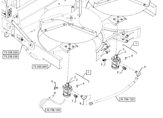 87519075 - Гидромотор лев. 74СС прив. лопастей соломоразбр. 6130/40/50, 8010